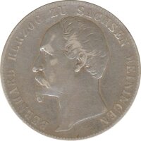 Sachsen-Meiningen 1 Taler 1860 Bernhard II Silber*