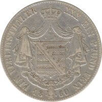 Sachsen-Meiningen 1 Taler 1860 Bernhard II Silber*