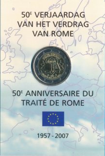 Belgien 2 Euro 2007 50 Jahre R�mische Vertr�ge im Folder*