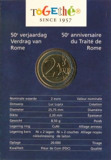 Belgien 2 Euro 2007 50 Jahre R�mische Vertr�ge im Folder*