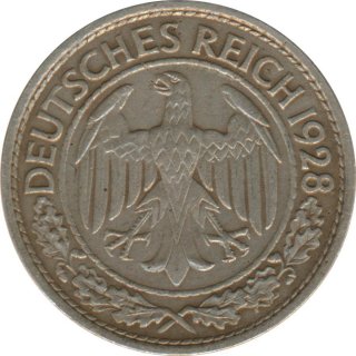 Deutsches Reich 50 Pfennig 1928 A*
