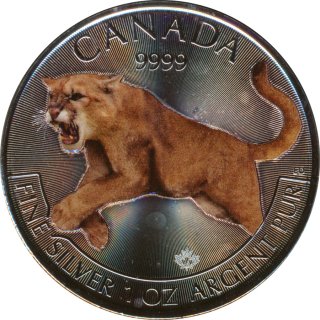 Kanada 2016 - Puma 1 Oz Silber coloriert*