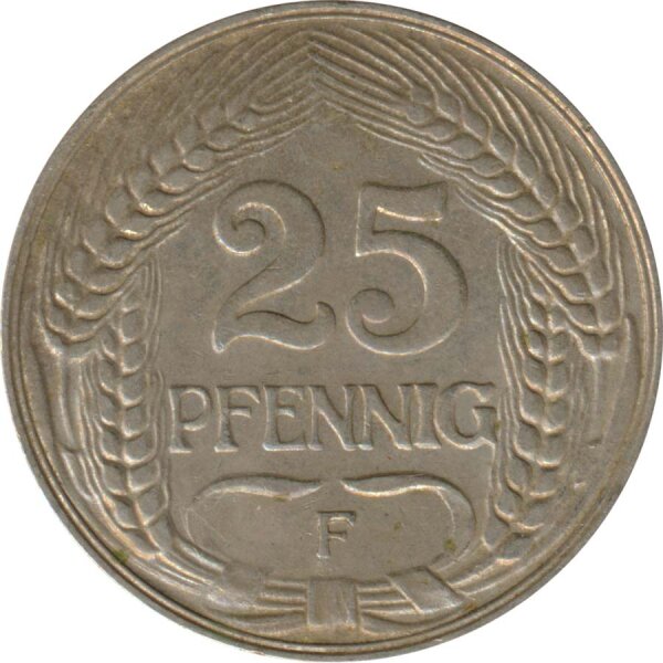 Deutsches Reich 25 Pfennig 1909 F Nickel*