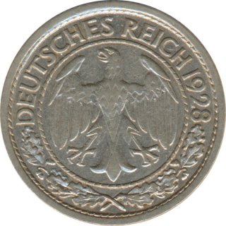 Deutsches Reich 50 Pfennig 1928 E*