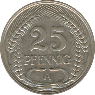 Deutsches Reich 25 Pfennig 1911 A Nickel*