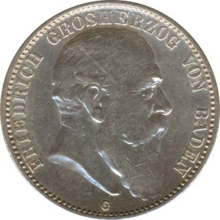 Baden 2 Mark 1904 G Friedrich I Silber*