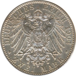 Baden 2 Mark 1904 G Friedrich I Silber*