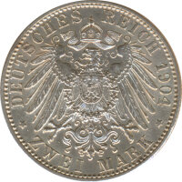 Baden 2 Mark 1904 G Friedrich I Silber*