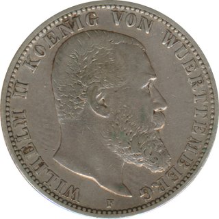 Wrttemberg 2 Mark 1901 F Wilhelm II Silber*