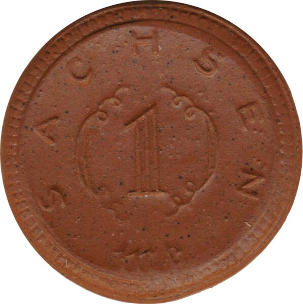 Sachsen 1 Mark 1921 aus  Meissener Steingut*