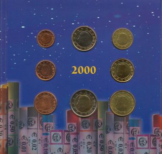 Belgien 1999-2001 KMS  st Euro-Intro Satz im Folder*