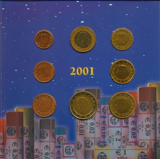 Belgien 1999-2001 KMS  st Euro-Intro Satz im Folder*