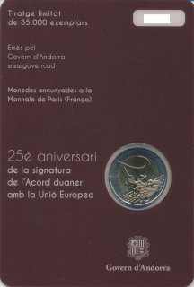 Andorra 2 Euro - 2015 Zollunion in CoinCard*