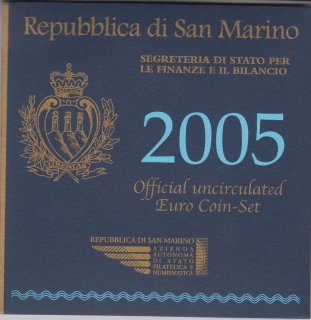 San Marino KMS 2005 stgl. in Folder mit Silber*