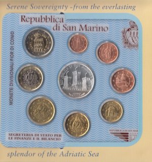 San Marino KMS 2005 stgl. in Folder mit Silber*