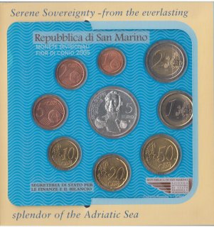 San Marino KMS 2005 stgl. in Folder mit Silber*