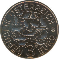 &Ouml;sterreich 2016 - 3 Euro - Tier-Taler - Fledermaus*