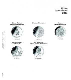 Vordruckblatt f. 20 Euro - Gedenkmünzen Deutschland 2017
