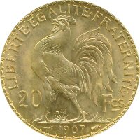Frankreich 20 FFR 3. Republik Gold