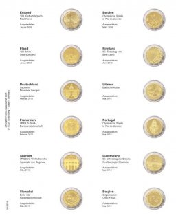 Vordruckblatt 2 Euro: Estland 2016 - Belgien 2016