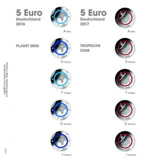 Vordruckblatt 5 Euro Deutschland 2016 - 2017