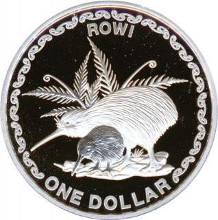 Neuseeland 1 Dollar 2005 PP Kiwi eine Feinunze Silber im Etui*