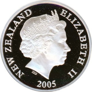 Neuseeland 1 Dollar 2005 PP Kiwi eine Feinunze Silber im Etui*