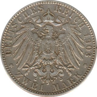Sachsen 2 Mark 1903 E Georg Silber*