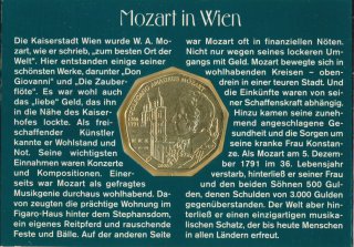 �sterreich 5 Euro 2006 Wolfgang Amadeus Mozart im Folder Silber*