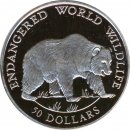 Cook Islands 1990 - Grizzly B�r 50 Dollars - Silber*