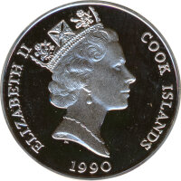 Cook Islands 1990 - Grizzly B&auml;r 50 Dollars - Silber*