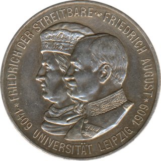 Sachsen 2 Mark 1909 E 500 Jahre Universit�t Leipzig Silber*