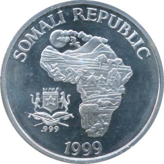 Somalia Republik 1999 - Affe 1 Oz Silber*