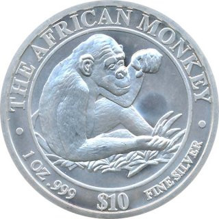 Somalia Republik 2002 - Affe 1 Oz Silber*