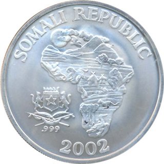 Somalia Republik 2002 - Affe 1 Oz Silber*