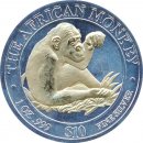 Somalia Republik 2002 - Affe Gilded 1 Oz Silber*