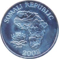Somalia Republik 2002 - Affe Gilded 1 Oz Silber*