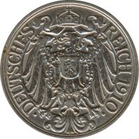 Deutsches Reich 25 Pfennig 1910 E Nickel*