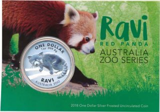 Australien 2018 Red Panda - 1 Oz Silber - CoinCard*