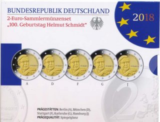 Deutschland 2 Euro 2018 - Helmut Schmidt im Blister PL*