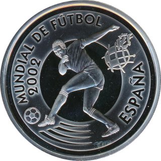 Spanien 10 Euro 2002 PP Fussball-WM in Japan & SüÂ�dkorea Silber*
