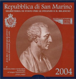 San Marino 2 Euro 2004 Bartolomeo Borghesi im Folder*