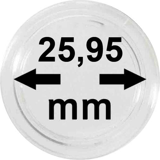 M&uuml;nzenkapsel &Oslash; 25,95 mm - randlos f&uuml;r 2 Euro M&uuml;nzen