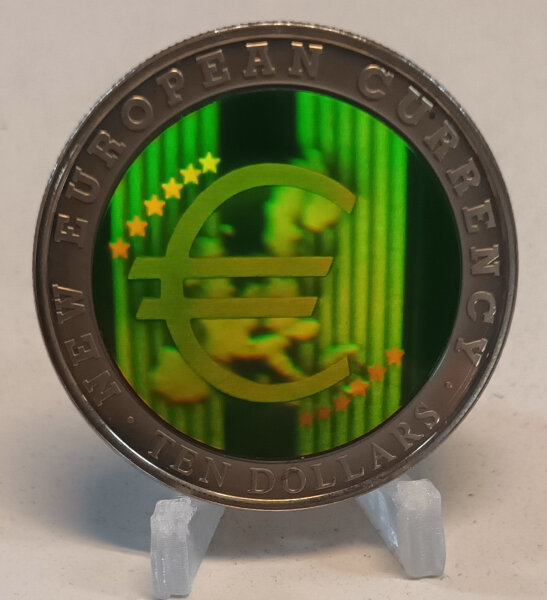 Liberia 10 Dollars 2003 Euro-Einf&uuml;hrung Hologramm*