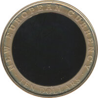 Liberia 10 Dollars 2003 Euro-Einf&uuml;hrung Hologramm*