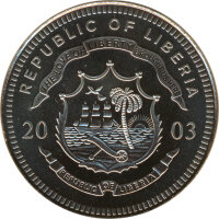 Liberia 10 Dollars 2003 Euro-Einf&uuml;hrung Hologramm*