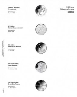 Vordruckblatt f. 20 Euro - Gedenkmünzen Deutschland 2018