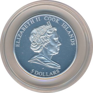 Cook Islands 5 Dollars 2006 PP Petersdom Silber gilded*