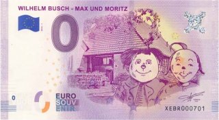 0 Euro Souvenir Schein 2018 - W. Busch - Max und Moritz*