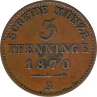 Preussen 3 Pfennig 1870 A Wilhelm I*
